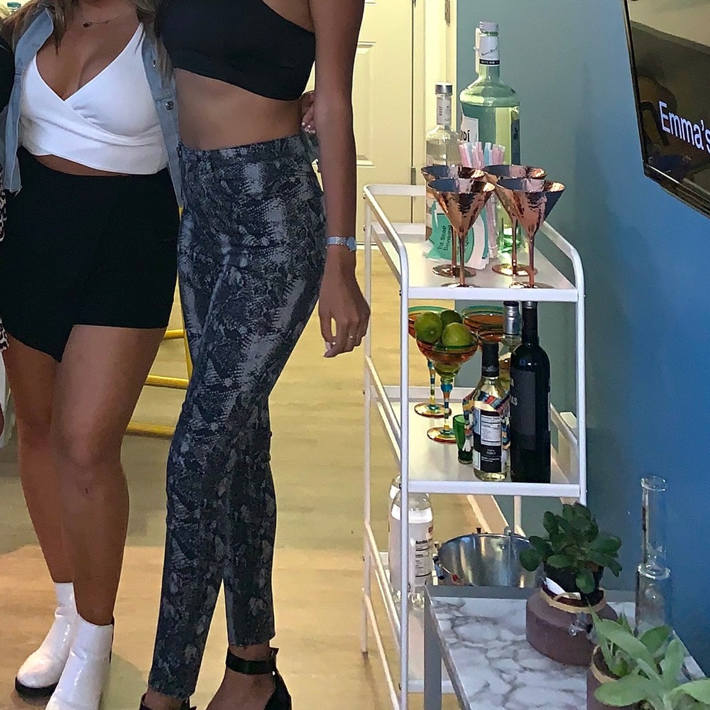 Black snakeskin pattern jeans - stretchy!